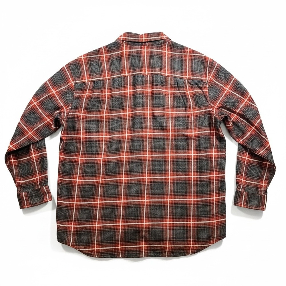 Carhartt Mens 2XL Relaxed Fit Rugged Flex Plaid Flannel Shirt Red Grey - Picture 2 of 7